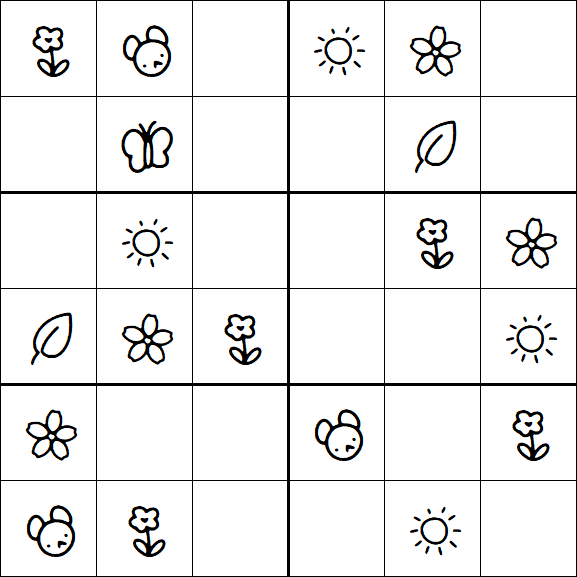 Kids Sudoku 6x6 - Simple