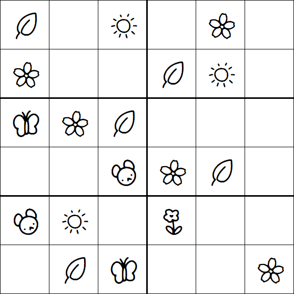 Kids Sudoku 6x6 - Simple