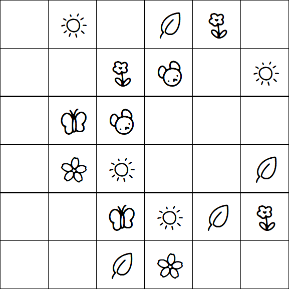 Kids Sudoku 6x6 - Simple