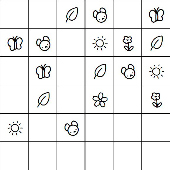 Kids Sudoku 6x6 - Fácil