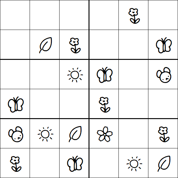 Kids Sudoku 6x6 - Easy