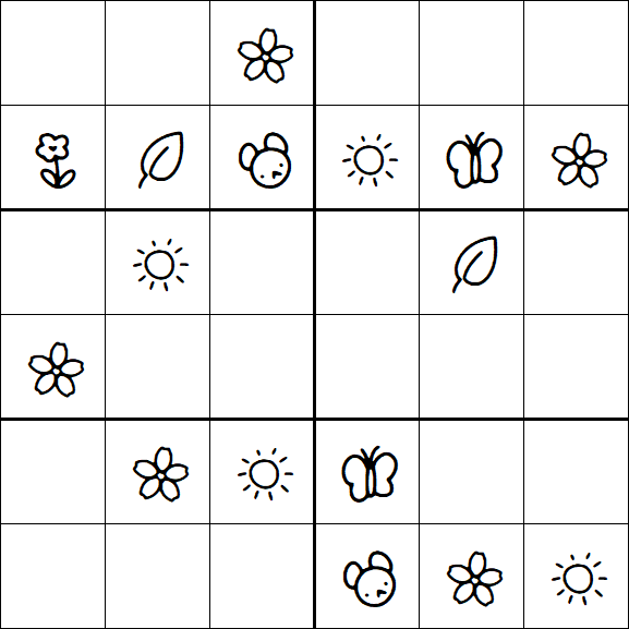 Kids Sudoku 6x6 - Easy