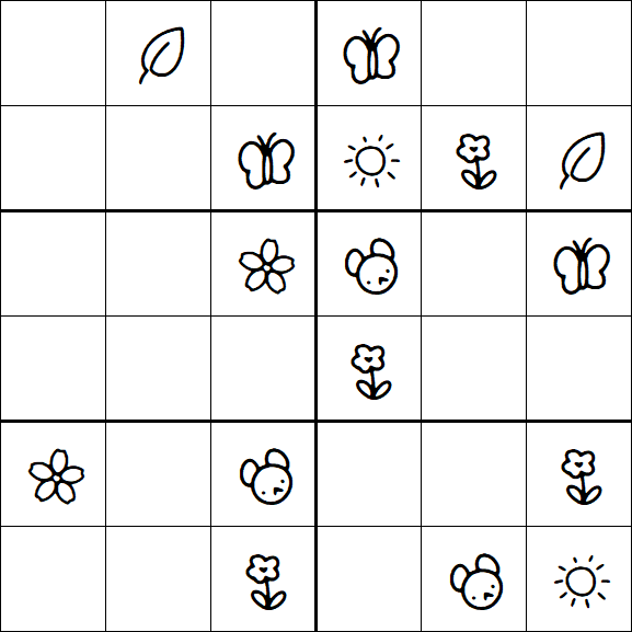 Kids Sudoku 6x6 - Easy