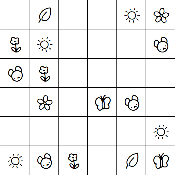 Kids Sudoku 6x6 - Easy