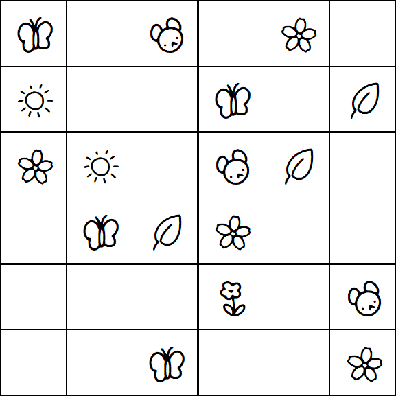 Kids Sudoku 6x6 - Easy