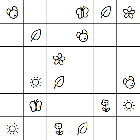 Kids Sudoku 6x6 - Easy