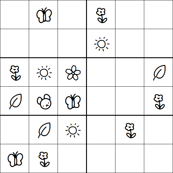 Kids Sudoku 6x6 - Easy
