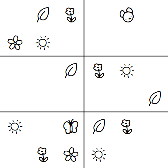 Kids Sudoku 6x6 - Easy