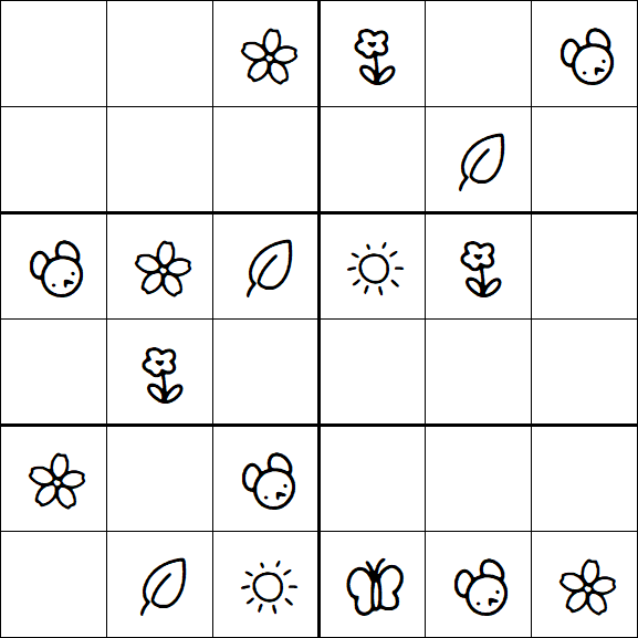 Kids Sudoku 6x6 - Easy