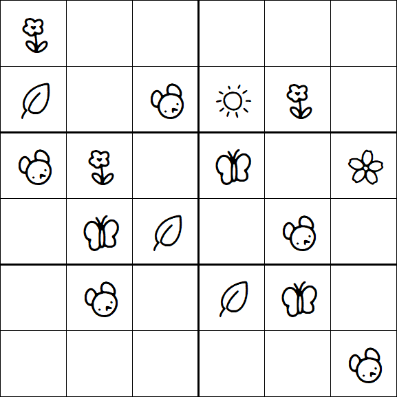 Kids Sudoku 6x6 - Easy