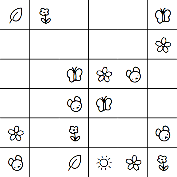 Kids Sudoku 6x6 - Easy