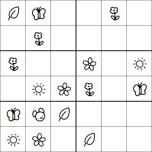Kids Sudoku 6x6 - Easy