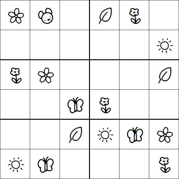 Kids Sudoku 6x6 - Easy
