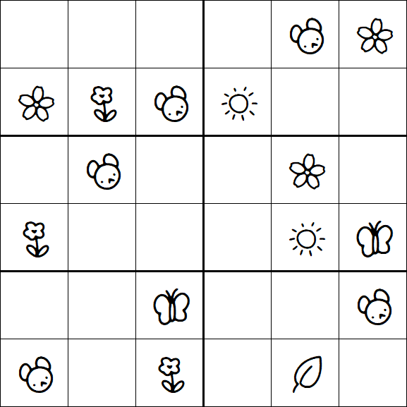 Kids Sudoku 6x6 - Easy