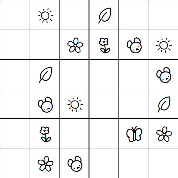 Kids Sudoku 6x6 - Easy