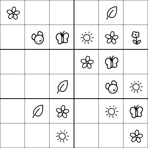 Kids Sudoku 6x6 - Easy