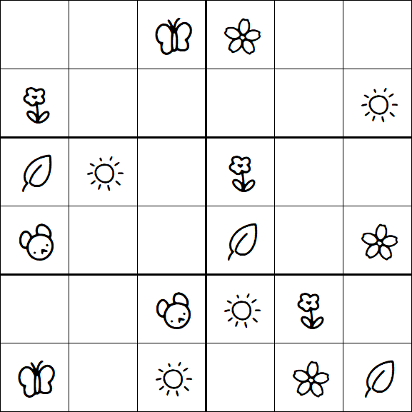 Kids Sudoku 6x6 - Easy