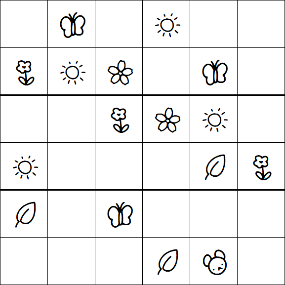 Kids Sudoku 6x6 - Easy