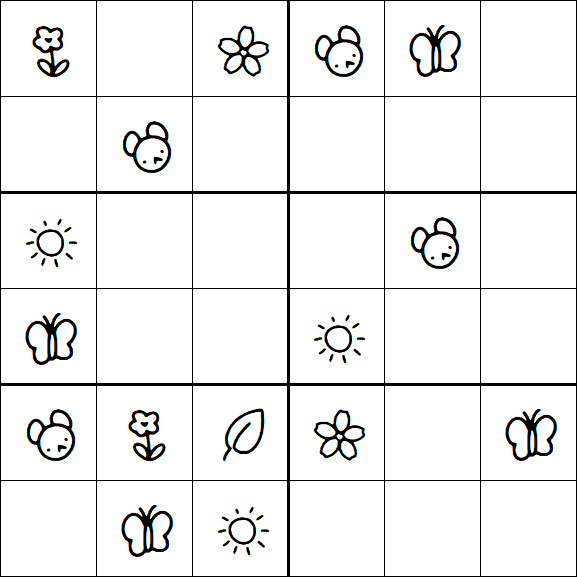 Kids Sudoku 6x6 - Easy