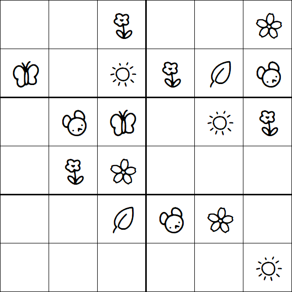 Kids Sudoku 6x6 - Easy