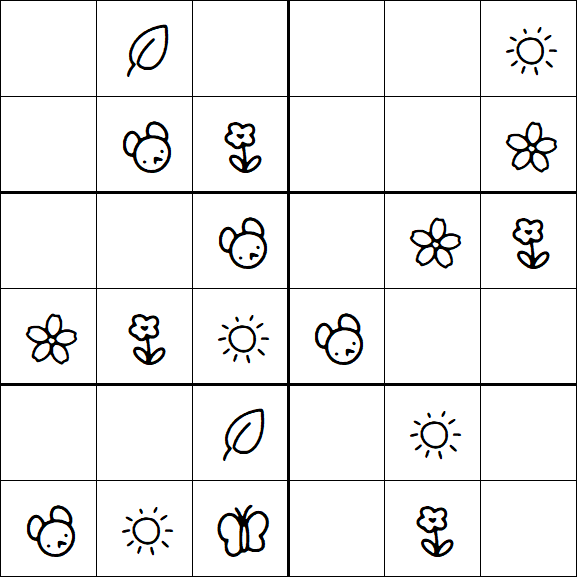 Kids Sudoku 6x6 - Easy