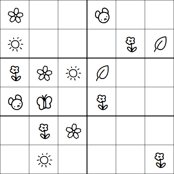 Kids Sudoku 6x6 - Easy