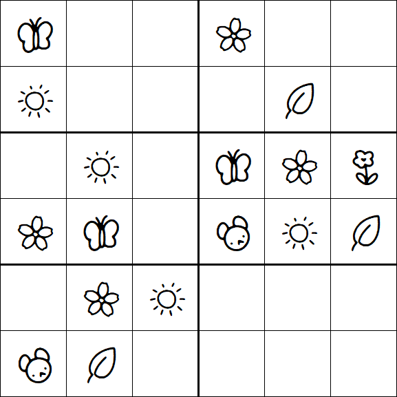 Kids Sudoku 6x6 - Easy