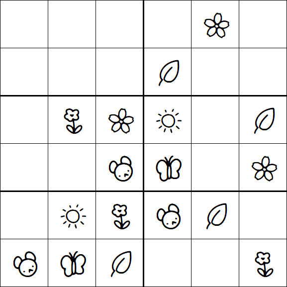 Kids Sudoku 6x6 - Easy