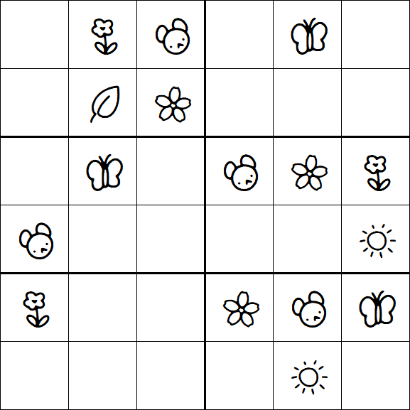 Kids Sudoku 6x6 - Easy