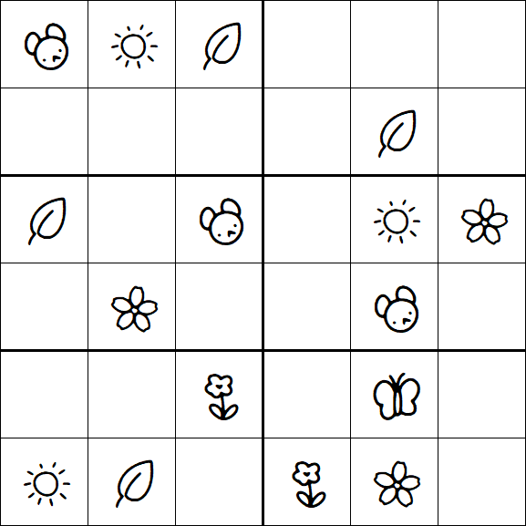 Kids Sudoku 6x6 - Easy