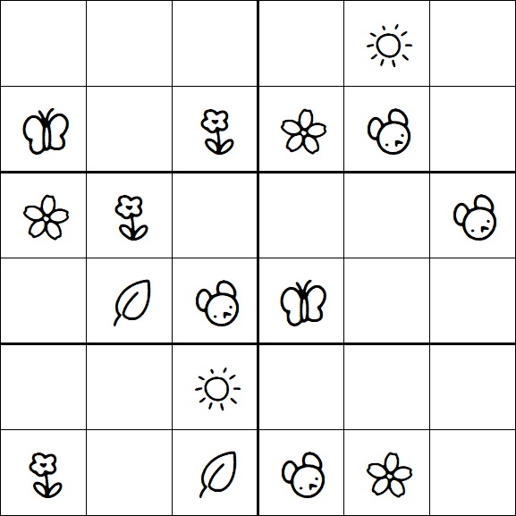 Kids Sudoku 6x6 - Easy