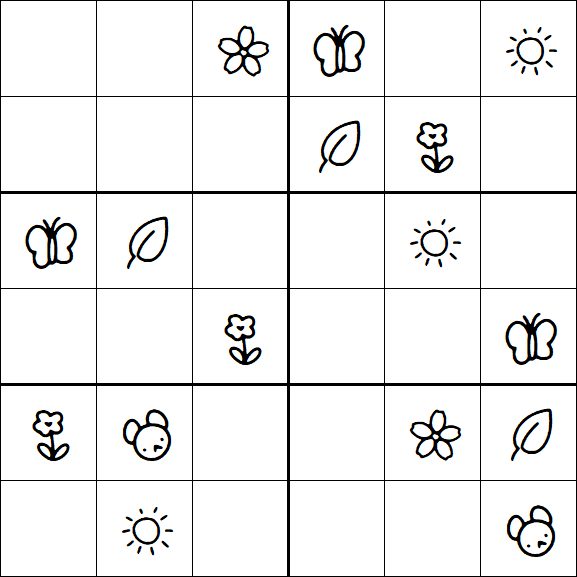 Kids Sudoku 6x6 - Easy
