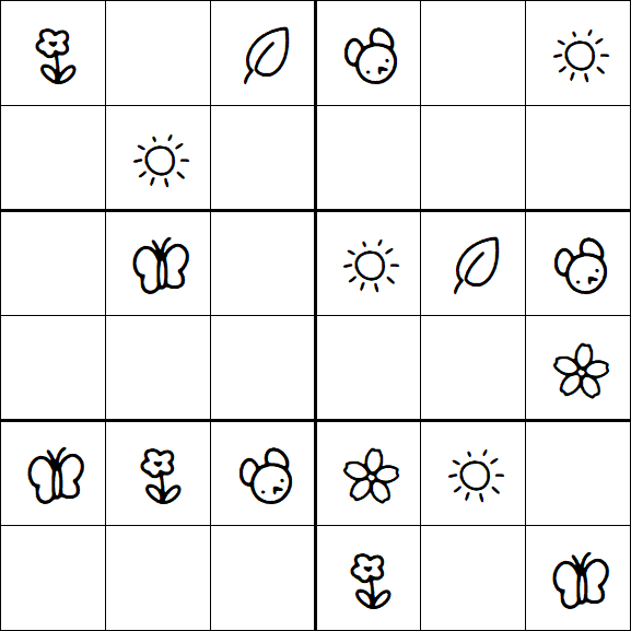 Kids Sudoku 6x6 - Easy