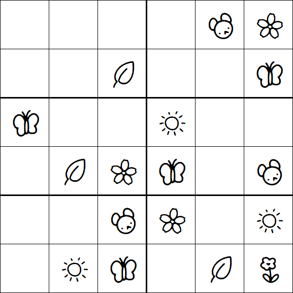 Kids Sudoku 6x6 - Easy