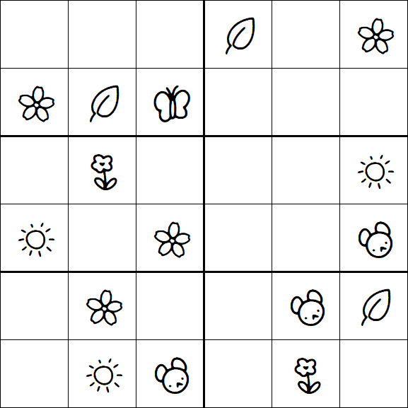 Kids Sudoku 6x6 - Easy