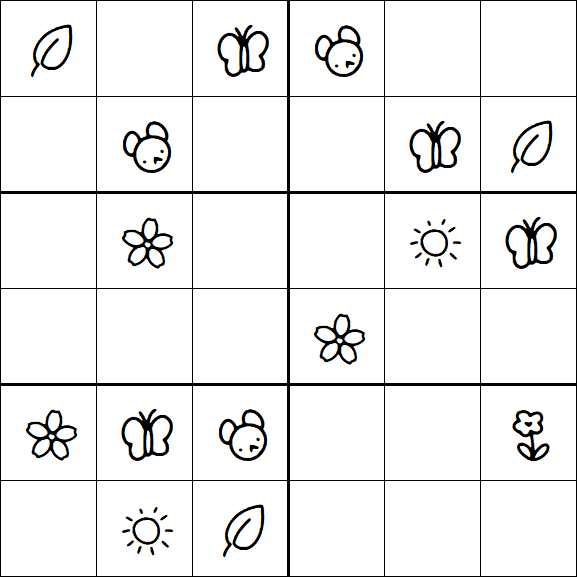 Kids Sudoku 6x6 - Easy