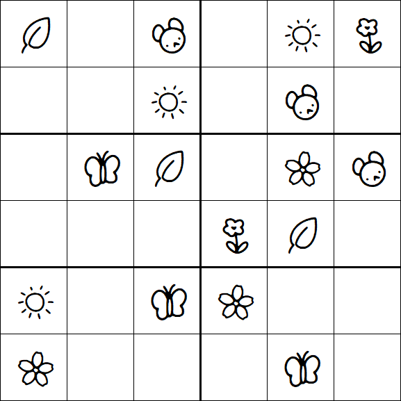 Kids Sudoku 6x6 - Easy