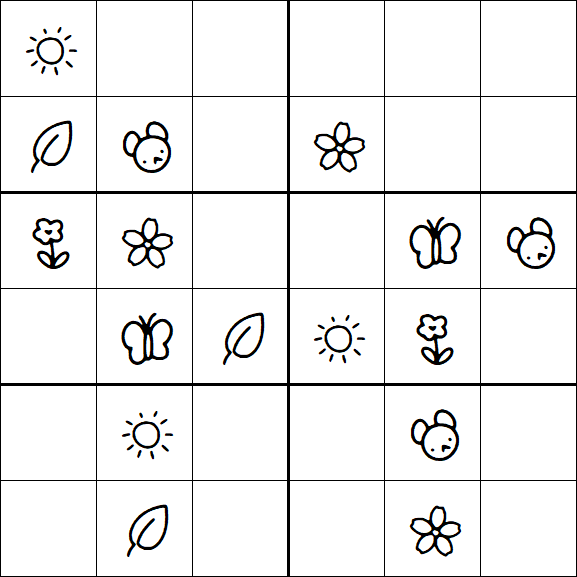 Kids Sudoku 6x6 - Easy