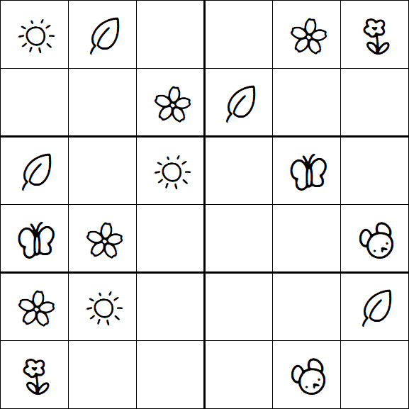 Kids Sudoku 6x6 - Easy