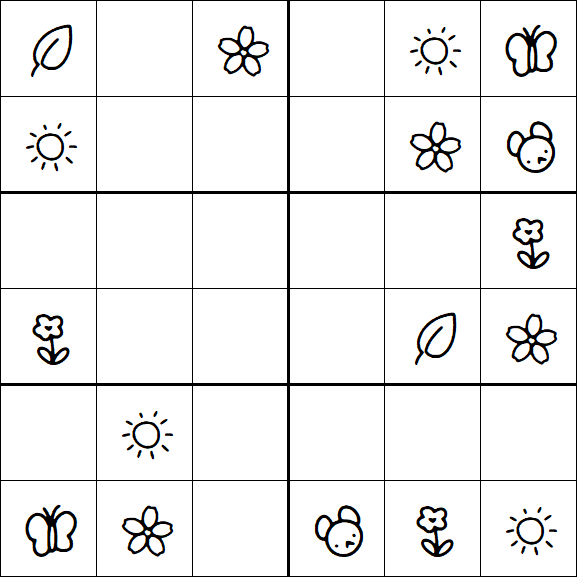 Kids Sudoku 6x6 - Easy