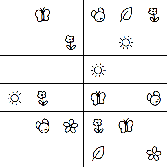 Kids Sudoku 6x6 - Easy