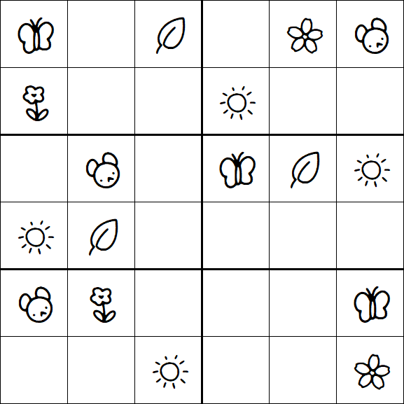 Kids Sudoku 6x6 - Easy