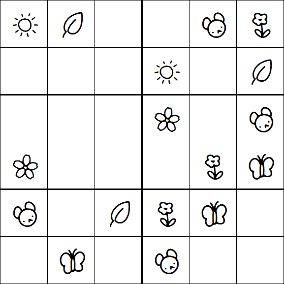 Kids Sudoku 6x6 - Easy
