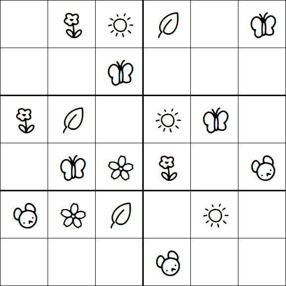 Kids Sudoku 6x6 - Easy