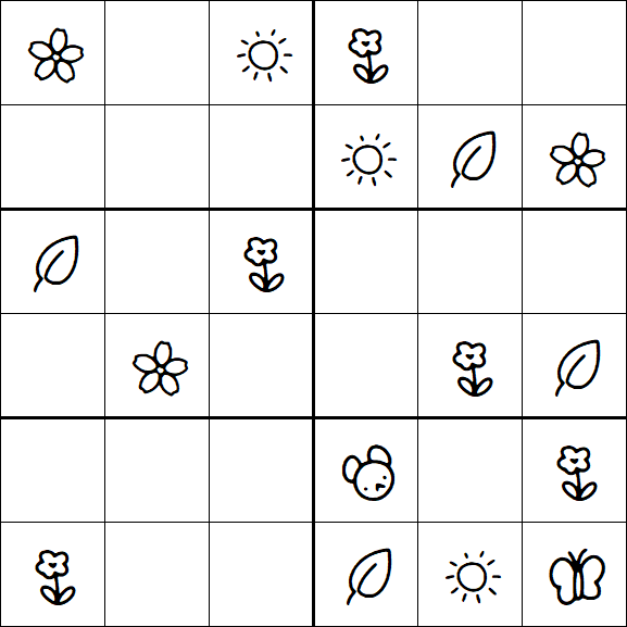 Kids Sudoku 6x6 - Easy