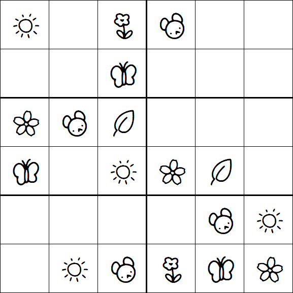 Kids Sudoku 6x6 - Easy