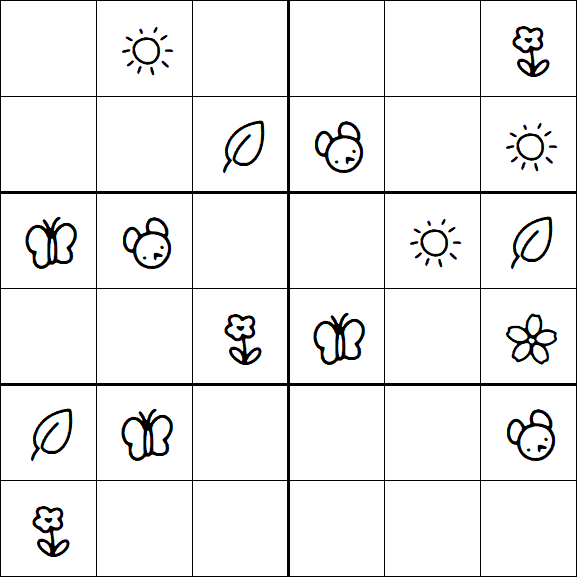 Kids Sudoku 6x6 - Easy