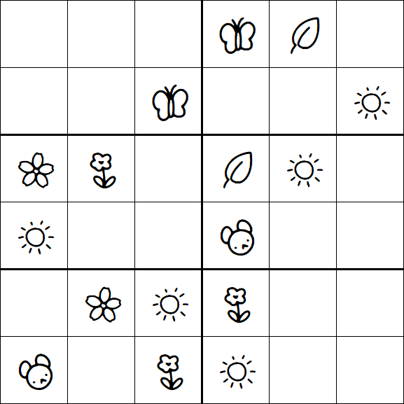 Kids Sudoku 6x6 - Easy
