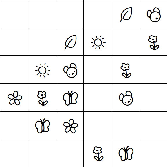 Kids Sudoku 6x6 - Easy