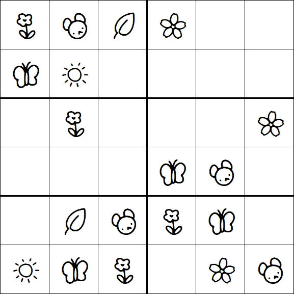 Kids Sudoku 6x6 - Easy